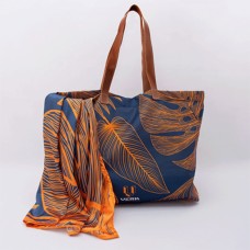 Kit Bolsa  Feminina Moda Praia Com Canga