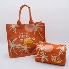 Kit Bolsa  Feminina Moda Praia Com Necessaire