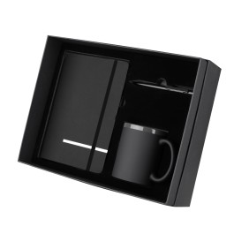 Kit Escritório Caderno, Caneta, Caneca de Cerâmica