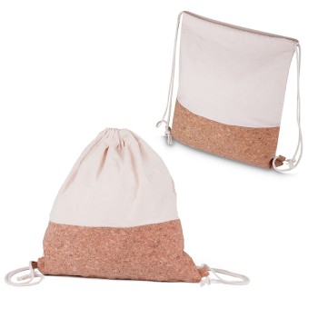 Sacola Mochila em Algodão e Cortiça 140g/m² 39 x 37 x 8,5 cm