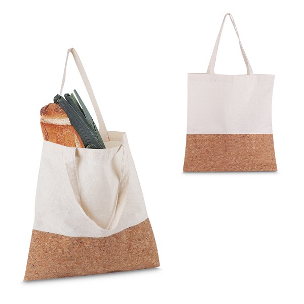 Sacola em Algodão 140g/m² e Cortiça 39 x 35 cm