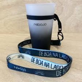 Kit Copo Com Tirante e Porta Copo Transparente