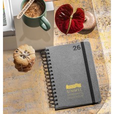 Agenda A5 com Argolas em Pele Reciclada
