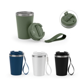 Copo De Viagem Em Aço Inox Reciclado Com Parede Dupla 440 mL Copo De Viagem Em Aço Inox Reciclado Com Parede Dupla 440 mL