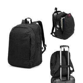 Mochila com um Compartimento de Abertura Total em Poliéster Reciclado 300D de Alta Densidade 16 Mochila com um Compartimento de Abertura Total em Poliéster Reciclado 300D de Alta Densidade 16
