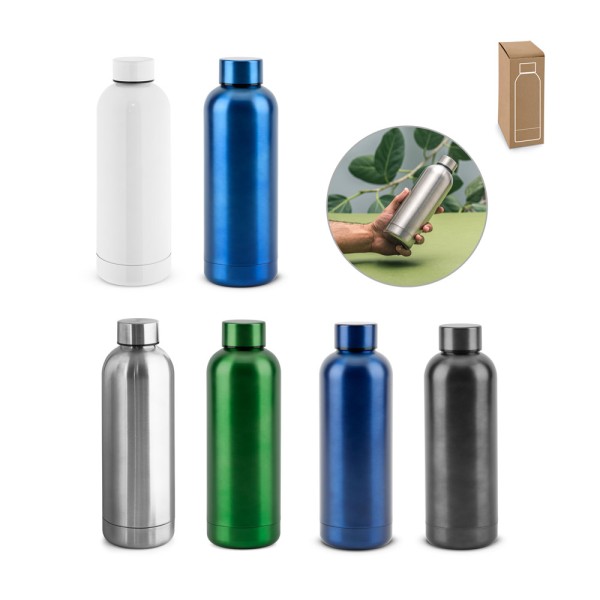 Squeeze em A?o Inox (90% reciclado) Com Acabamento em Mate Met?lico 550 mL