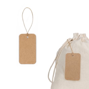 Tag em Papel 100% Reciclado (700 g/m²) com Formato Retangular