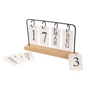CalendÃ¡rio Madeira com AlÃ§a Metal