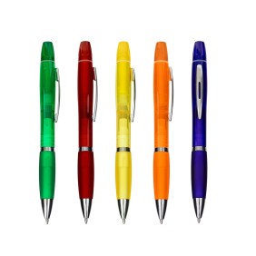 Caneta Plástica com Marca-Texto