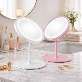 Espelho de Mesa Plástico com LED