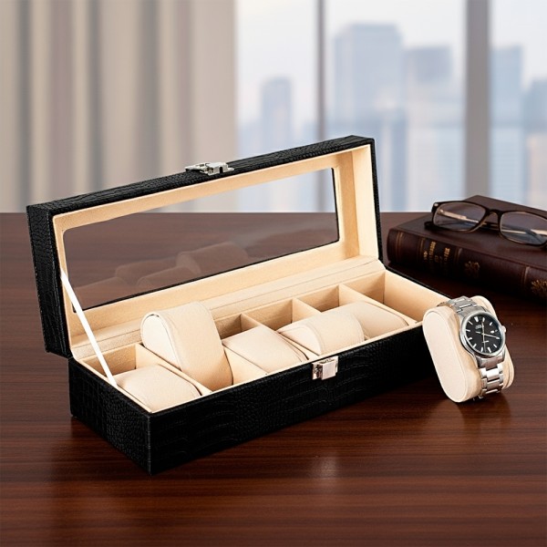 Porta-Relógios com 6 Divisórias