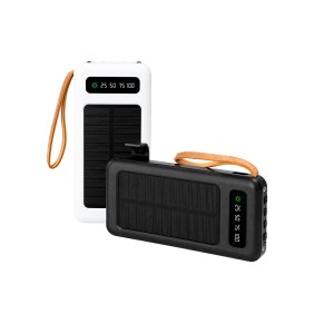 Power Bank Solar 10.000 mAh com Lanterna e Multissaídas Power Bank Solar 10.000 mAh com Lanterna e Multissaídas